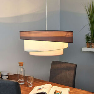 Designová kulatá závěsná lampa hnědá šedá 56 cm - Melia